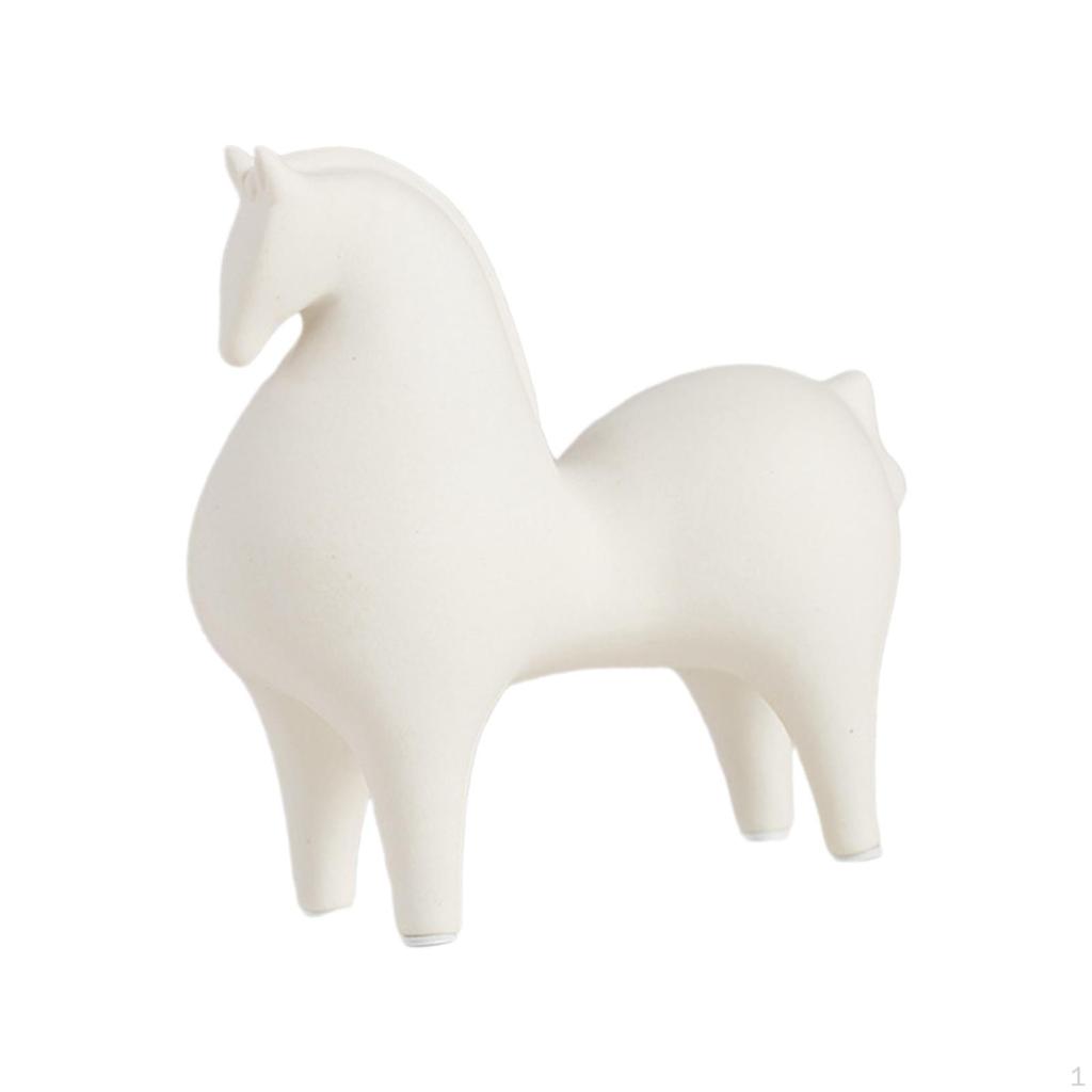 Animal Figurine, Ceramic Horse Statue Sculpture, Desk Decoration, Living Room Shelf Decor for