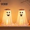 Reusable Party Accessory for Holiday Halloween Ghost Candy Bowl Stand with Remote Control, Large LED Lighted Indoor Decoration Supplies Cute