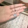 High-End Heart-Shaped Diamond Necklace - Elegant Clavicle Chain with Niche Design