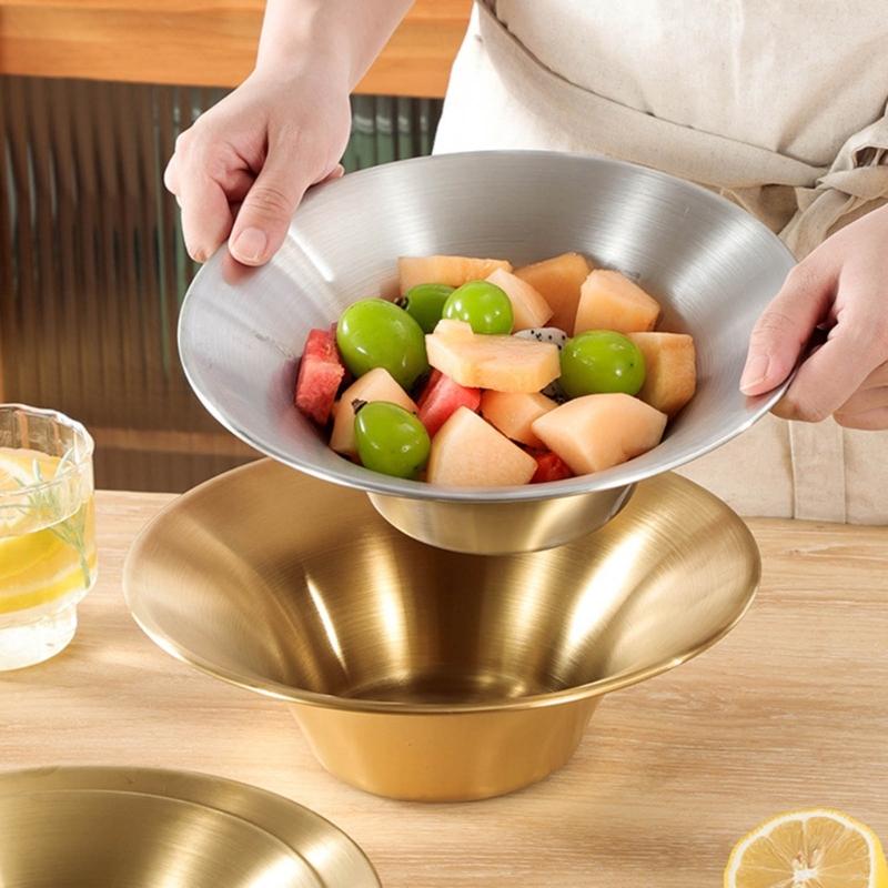 Stainless Steels Bowl Antiscalding Mixing Salad Bowl Noodles Pot Kitchen Serving Bowl for Restaurant Home Part Enduring