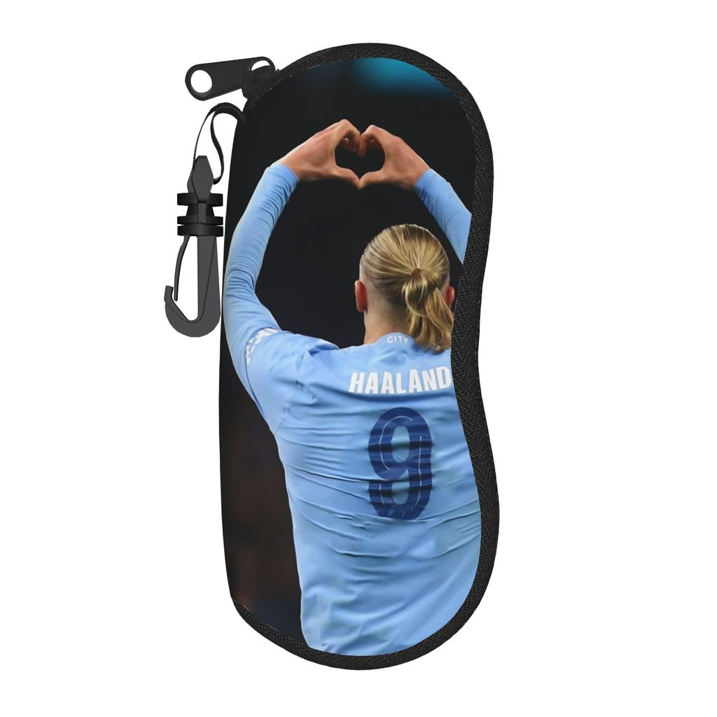 Haalands Love Glasses Case Unisex Travel Zipper Number 9 Football Glasses Box Ultra Eyeglasses Box