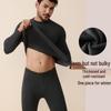 Men's and Women's Fleece-lined Crew Neck Warm Underwear Set: Heat-generating, Cold-proof, Pure Cotton for Autumn.