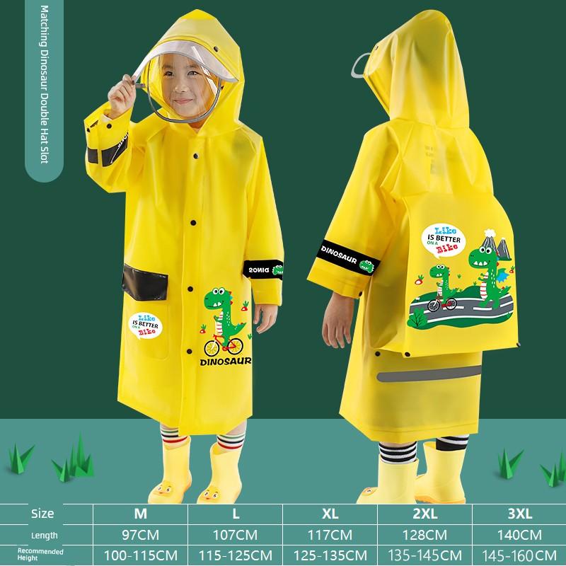 Baby Girl Cartoon Kids Raincoat with Schoolbag