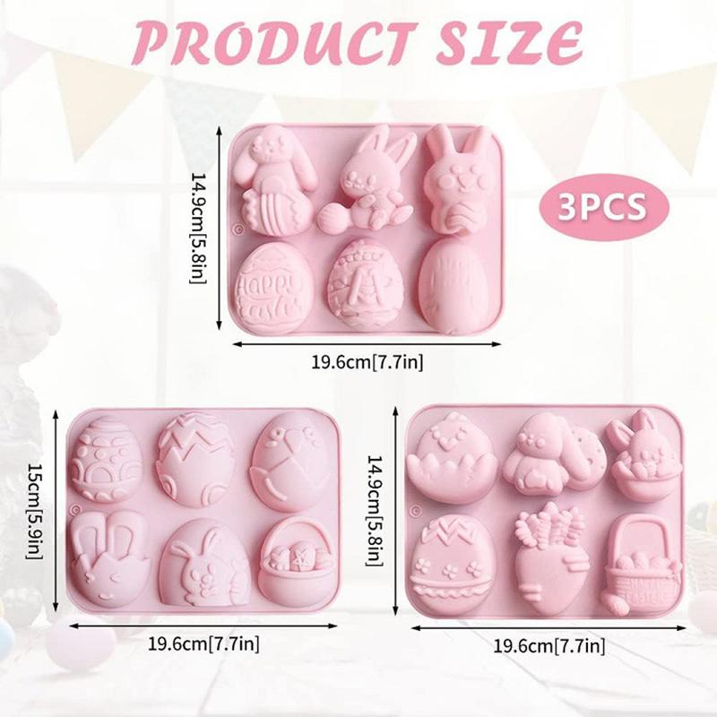 1pc 2025 Easter Bunny Silicone Mold 3D Egg Chocolate Mould Jelly Pudding Cute Rabbit Shape Easter Party Cake Decorating Tool