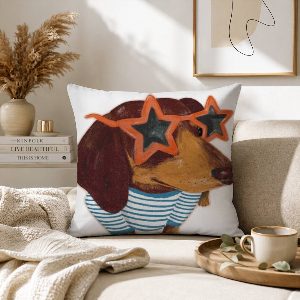 cartoon cute dachshund Pillow Case for Sofa Living Room Home office Decor Protective Cover