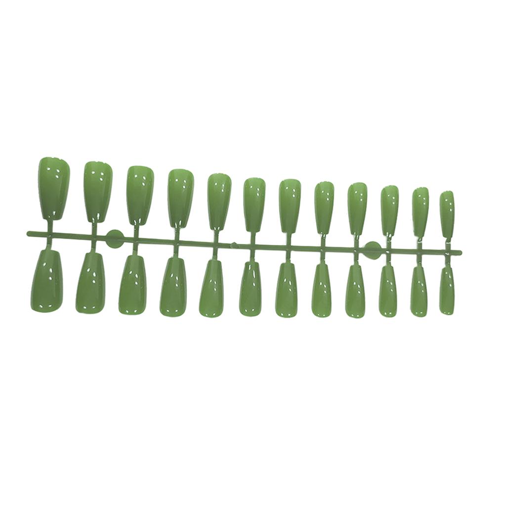 1 Set French Tip Press on Nails Toe Colorful Gloss Adhesive Tabs Full Cover Ballerina Art Decals Salon DIY Supplies Gifts