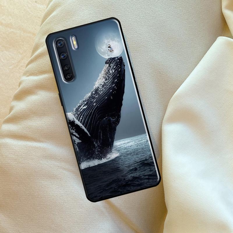 Whale Fish Wave Sea Case For Oppo A17 A94 A74 A54 A60 A40 A80 A16 A76 A96 A98 A58 A78 A18 A38 A57 A15 A5 A6 Pro