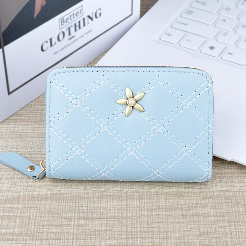 

Женская мода на молнии мини-кошелек из искусственной кожи держатель для карт для дам короткие кошельки 11*8*2.5cm синий