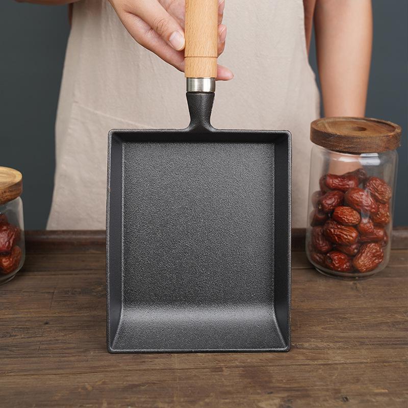 Uncoated Cast Iron Square Tamagoyaki Pan - Thick, Non-Stick Japanese Omelette Frying Pan