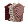 Women's American Style Ruffled Stand Collar Vest - Summer Slim-Fit, Sleeveless, Hot Girl Top