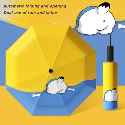 Sonnenschirm Tragbarer Taschenschirm Winddicht Starker Ultra-Resistenter Regenschirm Regenschirme UV Regen Automatischer 3-Stufen-Damenhalter