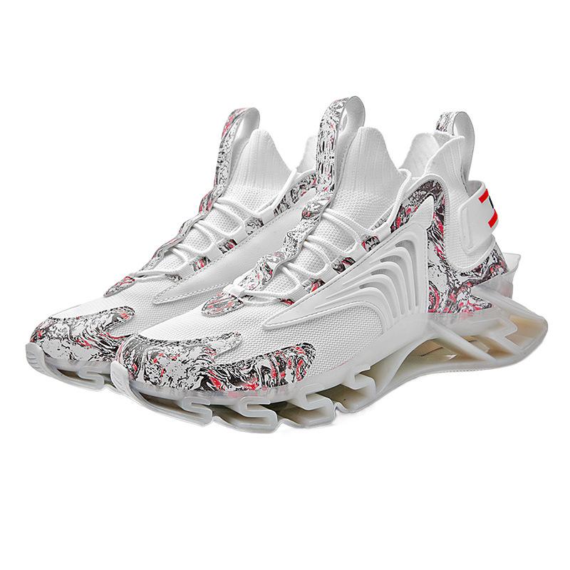New Autumn Large-size Men's Shoes, Blade Shock Absorption and Breathable Shoes, Thin Mesh Heightening Running Sneakers