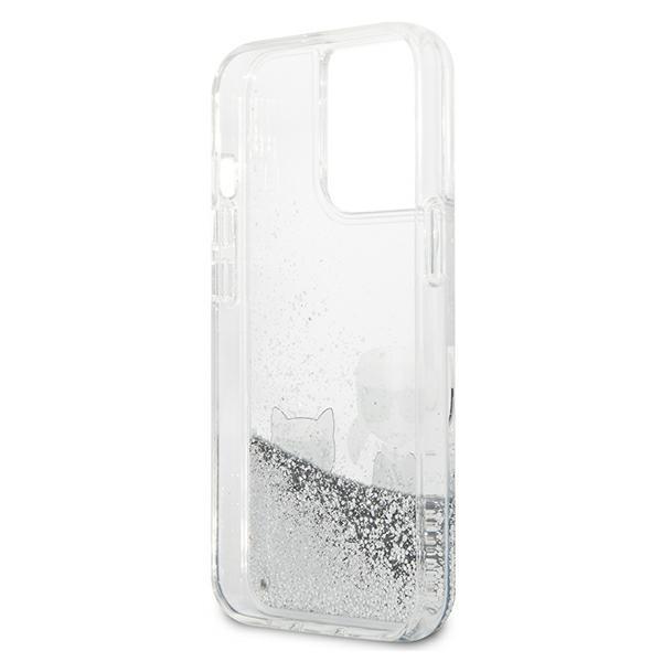 Karl Lagerfeld Klhcp13Xgkcs 13 Pro Max6,7 Srebrny/Silver Hardcase Liquid Glitter Karl&Choupette