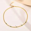 Cubic Zirconia Snake Chain Necklace Bracelet for Women, Stainless Steel Herringbone Chain Set Jewelry Fashion Charms Gift