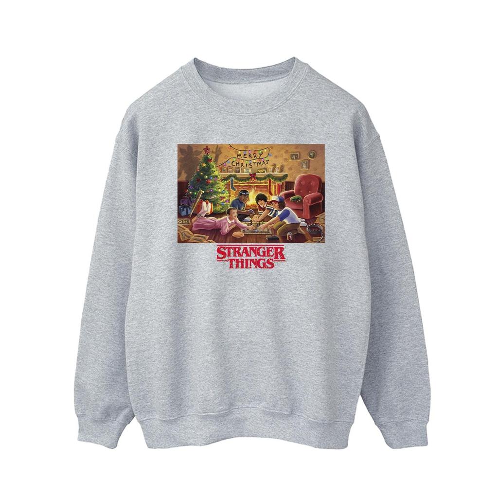 Netflix Mens Stranger Things Christmas Gathering Sweatshirt
