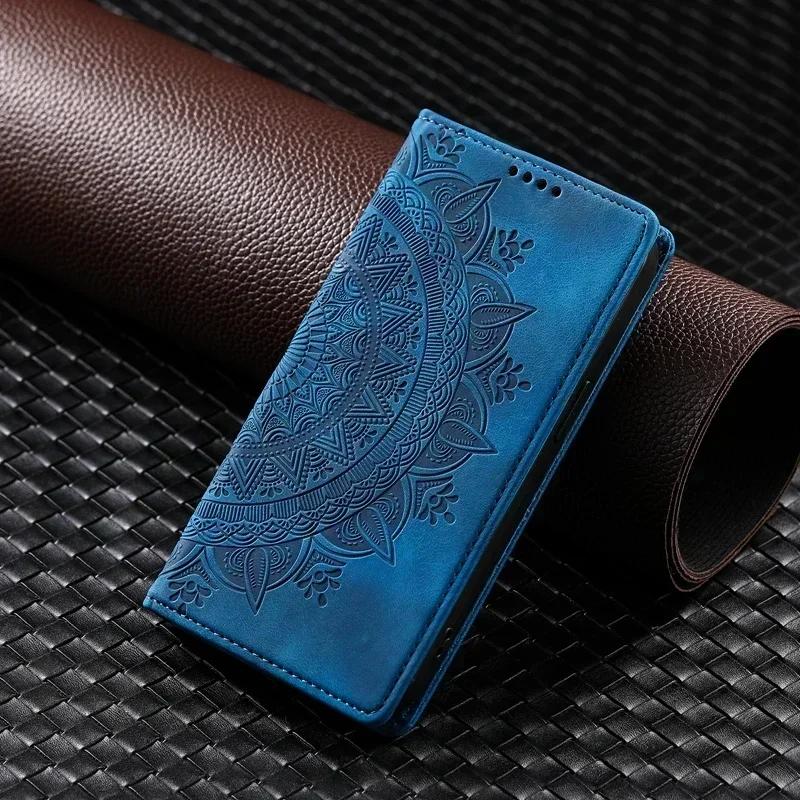 For Motorola Moto G85 G55 G35 5G Case Mandala Leather Magnetic Case On For MOTO G 84 G34 G54 Power G14 G04 G24 Flip Cover Funda