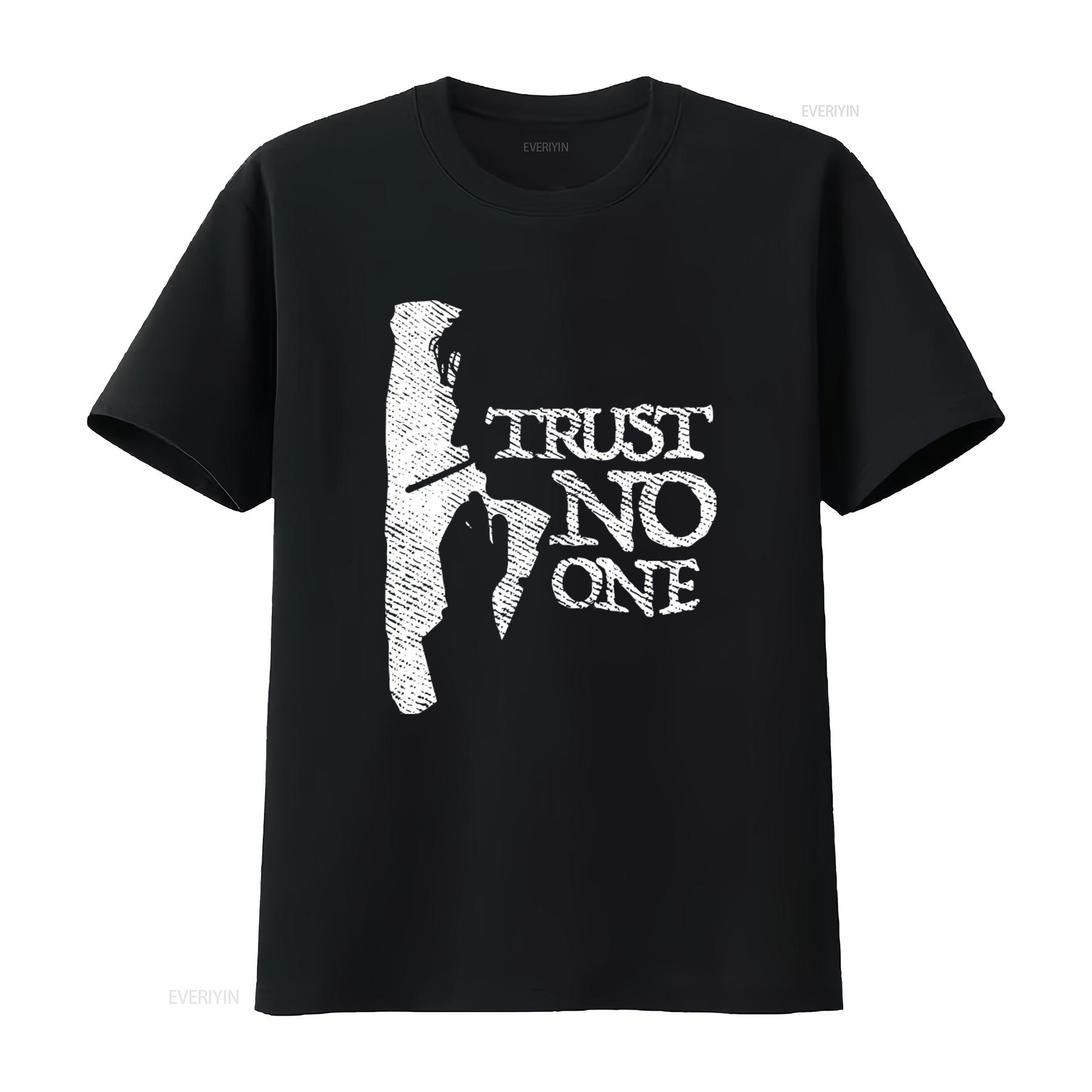 

TRUST NO ONE T shirt X files Inspired Smoking Man Design Cool for Men vintage Washed Slightly Soft Stylish 4XL