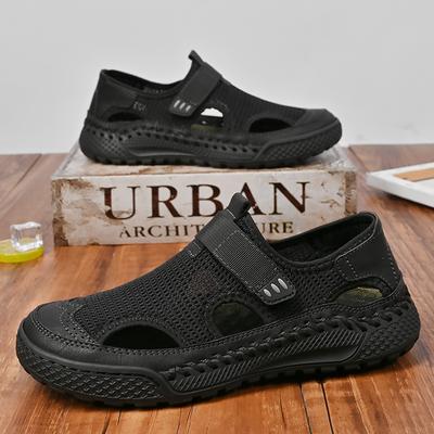 Summer New Hand Sewn Fashionable Casual Shoes Outdoor Breathable Non Slip Men's Comfortable Soft Soled Casual Large Size Sandals