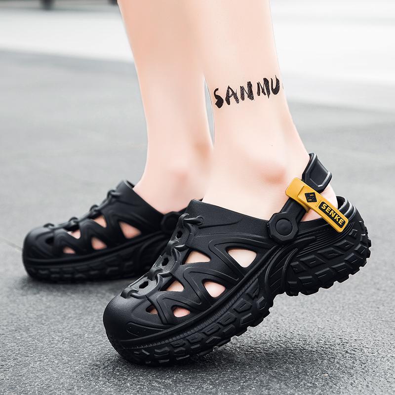Herren Sandalen Sommer Dicke Sohle Clogs Garten Hausschuhe EVA Rutschfest Atmungsaktive Schuhe Outdoor Strand Pantoletten Mann Lässiger Anglerschuh
