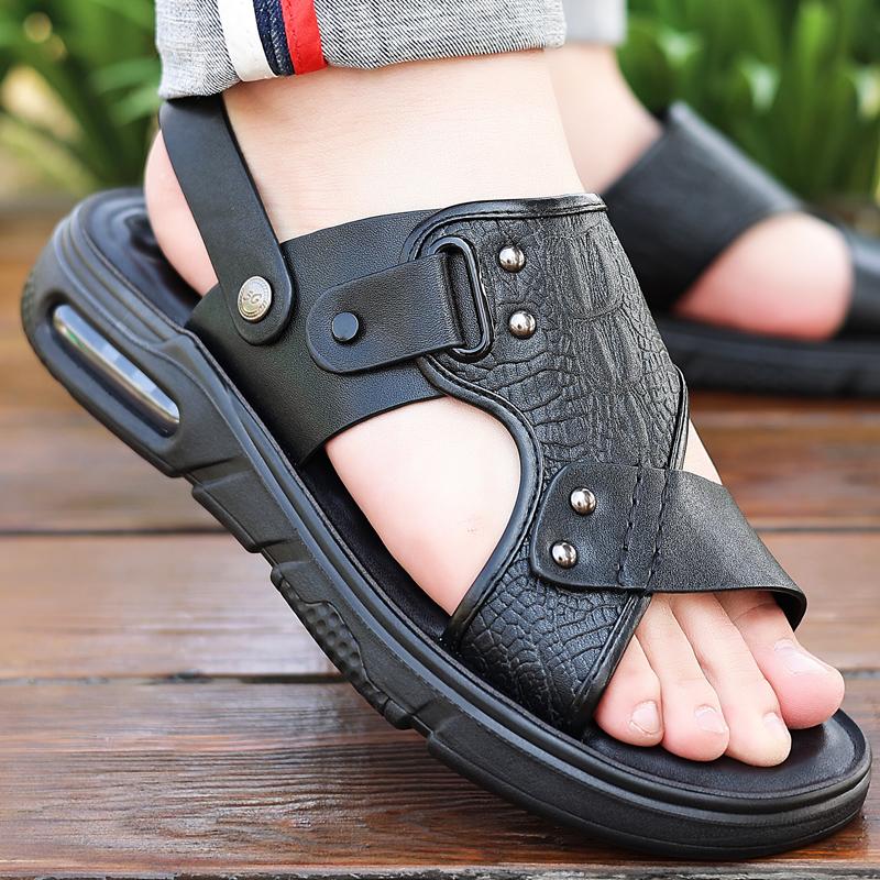 Fashion Sandals Men's Summer Peep-toe Youth Beach Shoes Dual-use Beach Slippers Non-slip Men Sandals Mens Shoes