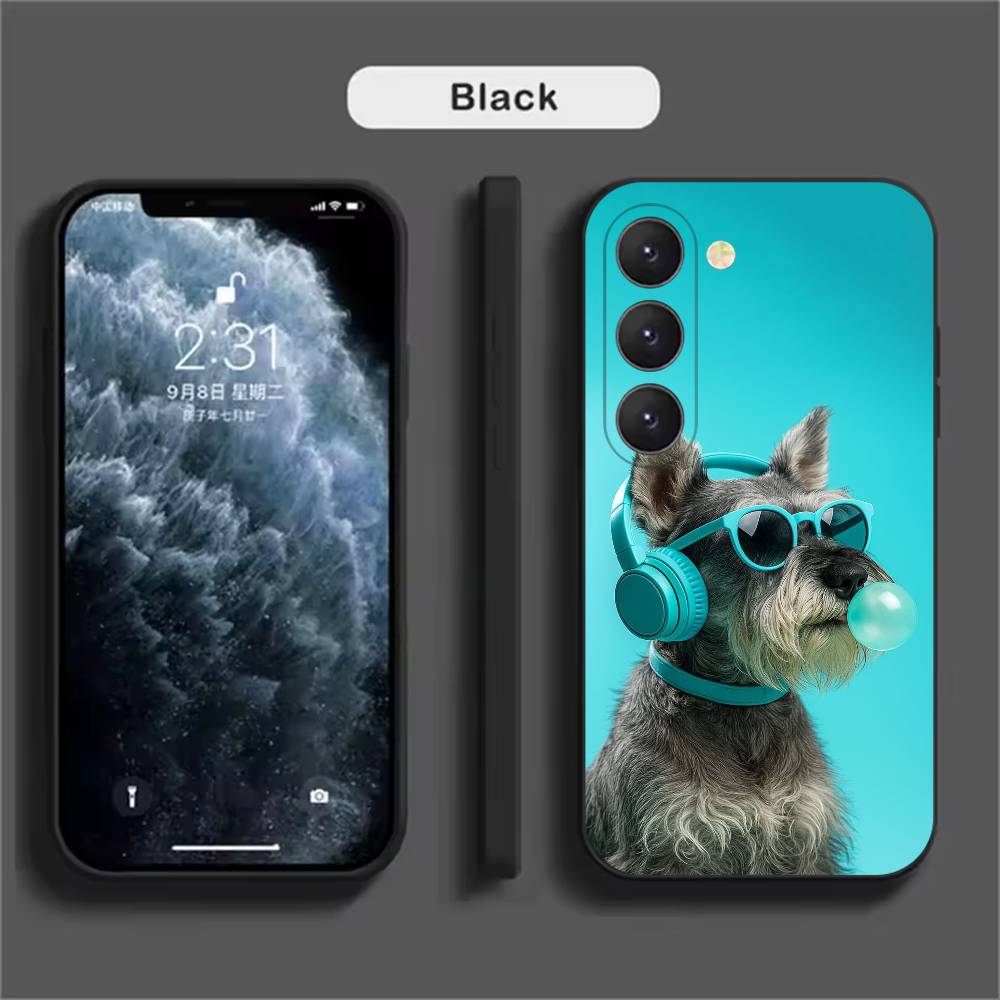 Cartoon Schnauzer Dog  Phone Case For Samsung Galaxy A52 A42 A32 A22 A12 A02S A72 A73 A51 A41 A31 A21S A71 A40 A30S A20S