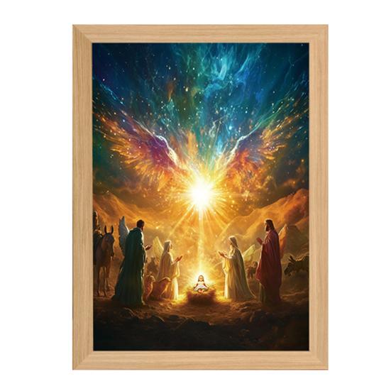 Świecąca Ramka na Zdjęcia Światło LED Sztuka Religijna Lampka Nocna do Domu Dekoracja Ścian i Blatów Światła Dekoracyjne Urodziny Boże Narodzenie Wielkanoc Dekoracje Świąteczne