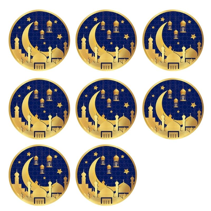 Disposable Eid Paper Tableware SetNew Year Party Background Decoration