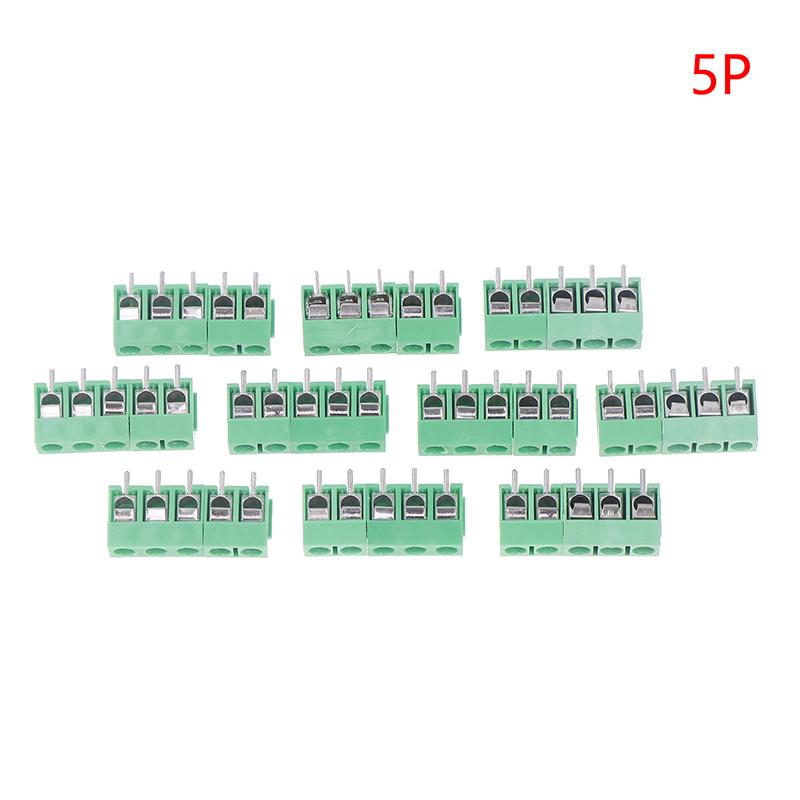 10Pcs PCB Terminal Block Connector Pitch 5.0MM KF301 Straight Pin 2/3/4/5/6P Screw PCB Terminal Blocks Connector Assortment Kit