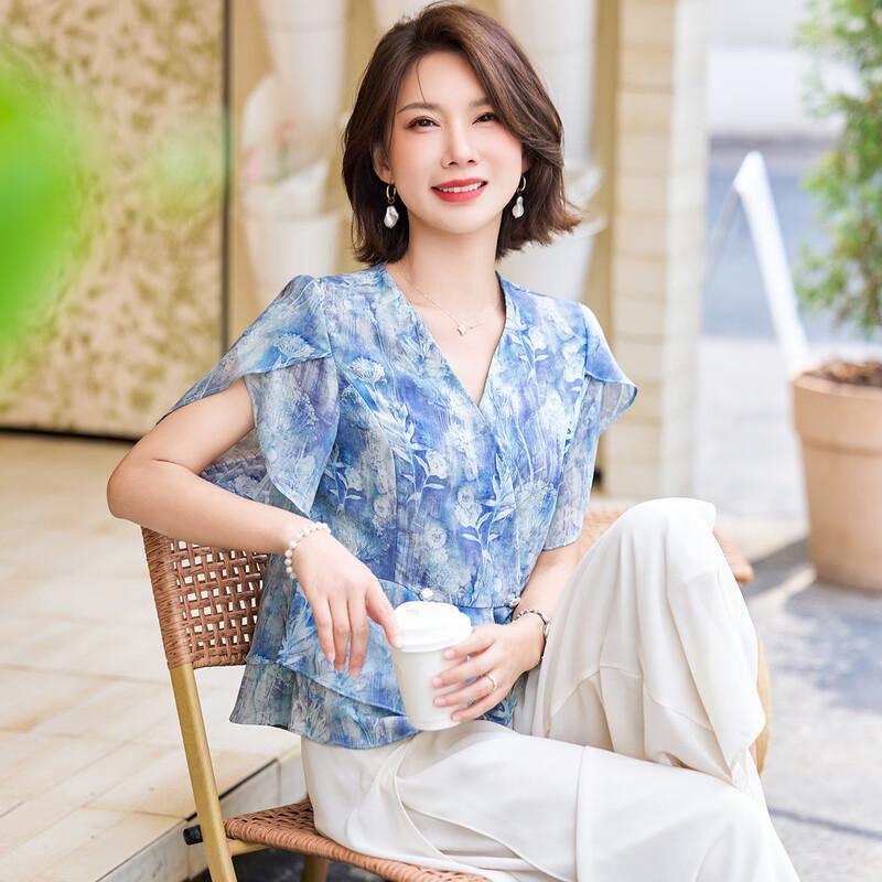 Jianhu Women s Summer V-Neck Short Sleeve T-Shirt XL