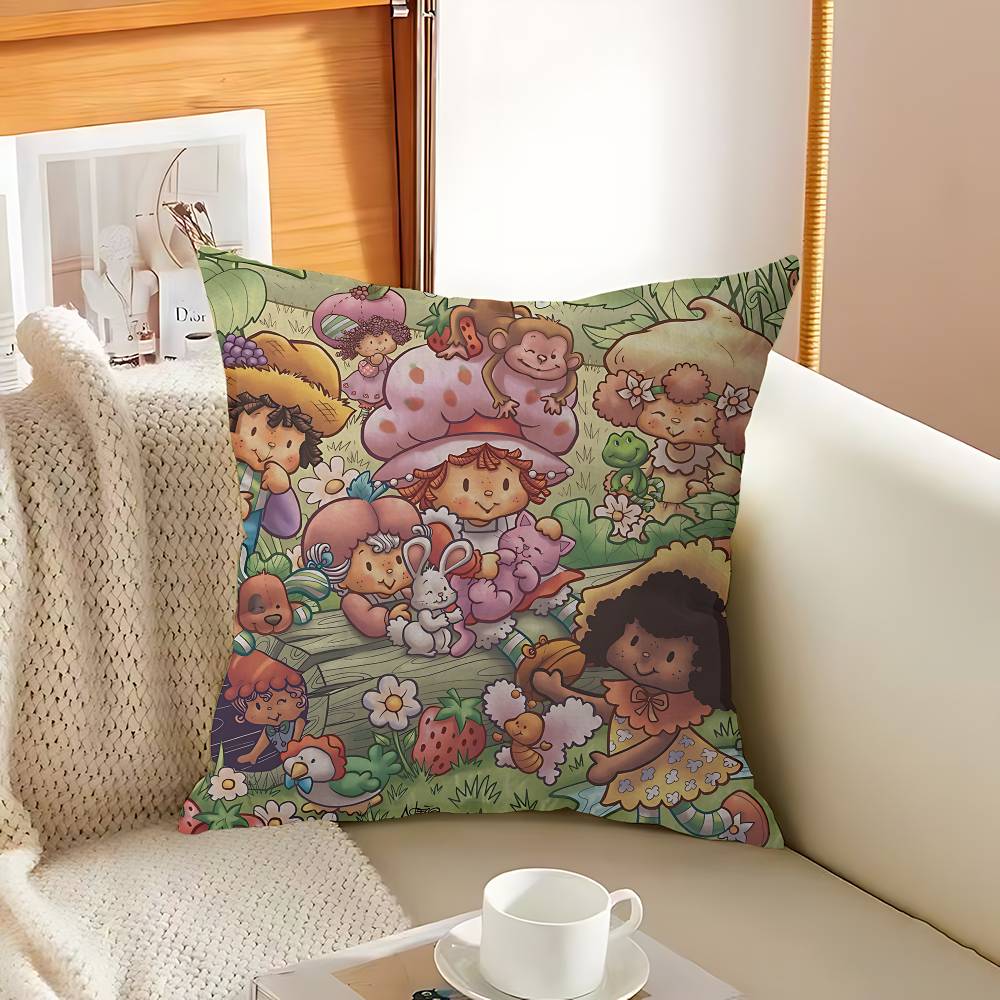Classic Animation S-Strawberry S-Shortcake Cushion Cover Inches Farmhouse Decor Home Throw Pillow Covers For Couch Decorations