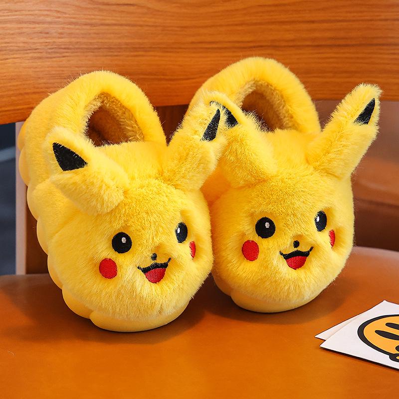 New Autumn/Winter Cartoon Kids' Cotton Slippers - Adorable Non-Slip Parent-Child Home Shoes
