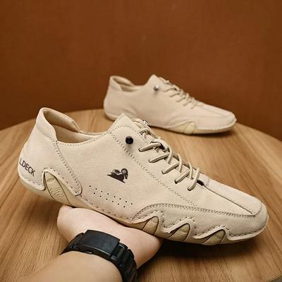 Nuevos Zapatos Le Fu para Hombre Lujo Venta Diseño de Alta Calidad Transpirables Zapatos de Suela Blanda de Moda Retro Zapatos para Conducir Motocicleta