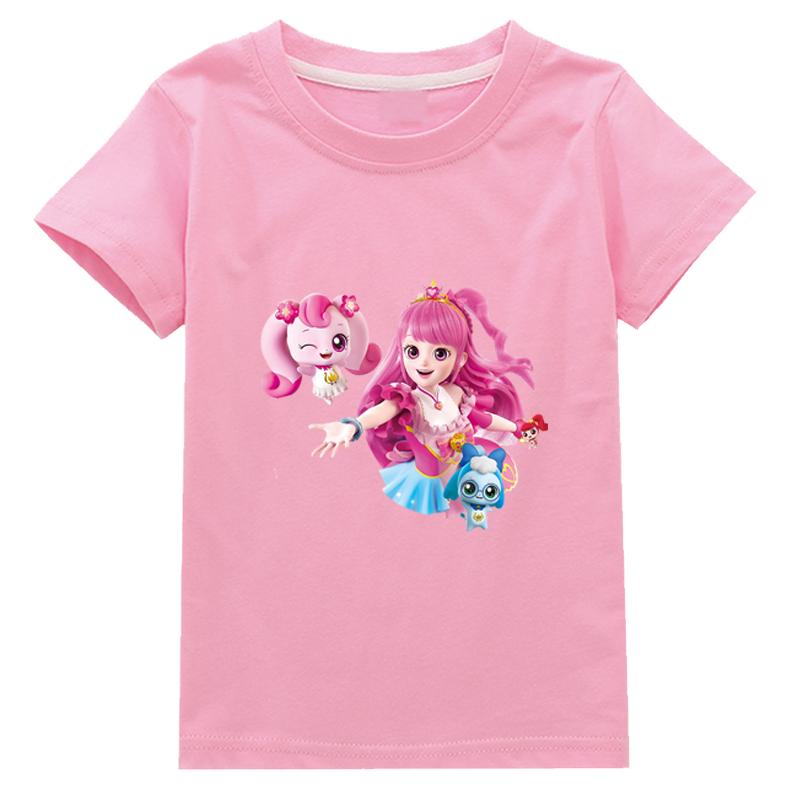 Dětský kostým Kreslená kočka Teenie ping Léto Rychlá móda Dívčí tričko s krátkým rukávem Svrchní oblečení Chlapecké tričko Dětské topy Oblečení
