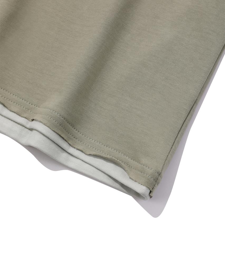 EPISODE UNTITLED Crop Match Colors Logo Print T-Shirt_Mint Khaki