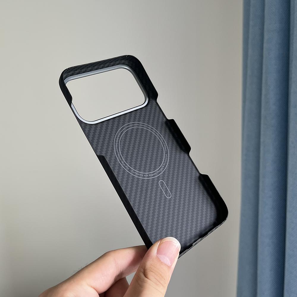 Compatible with Magsafe Carbon Fiber for IPhone 17/16/15 Pro Max Lens Protection Aramid Cover for IPhone 17 Pro Magnetic Case
