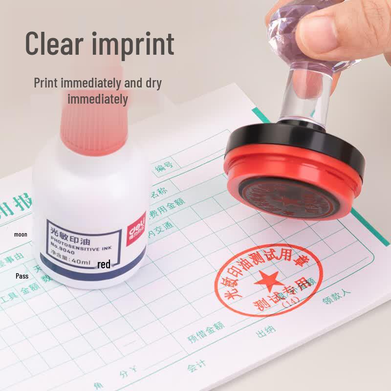 Deli 9040 40ml Photosensitive Stamp Ink Refill
