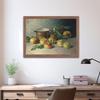 Vintage Rustic Antique Fruit Peaches Apple Still Life Poster Print Canvas Painting Wall Picture Kitchen Country Farmhouse Decor