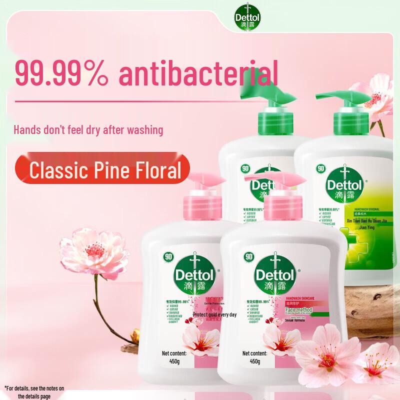 Dettol Antibacterial Hand Wash Family Refill Set - Moisturizing & Pine