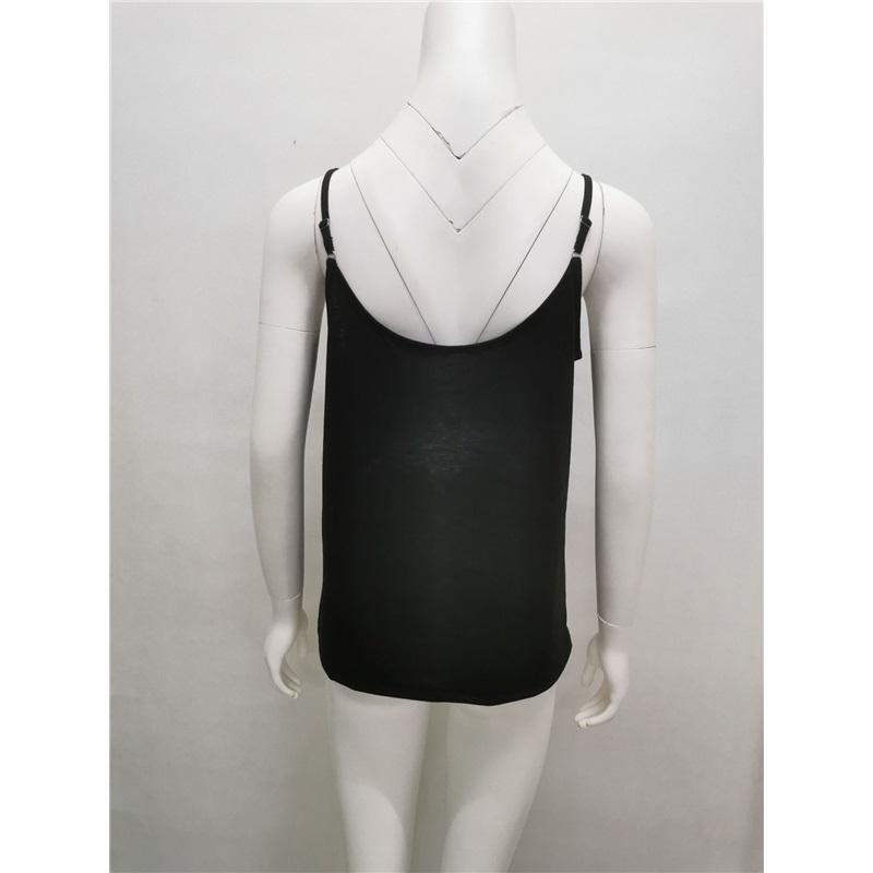 Solid Color Spaghetti Straps Mesh V-neck Splicing Camisole Small Tank Tops Female