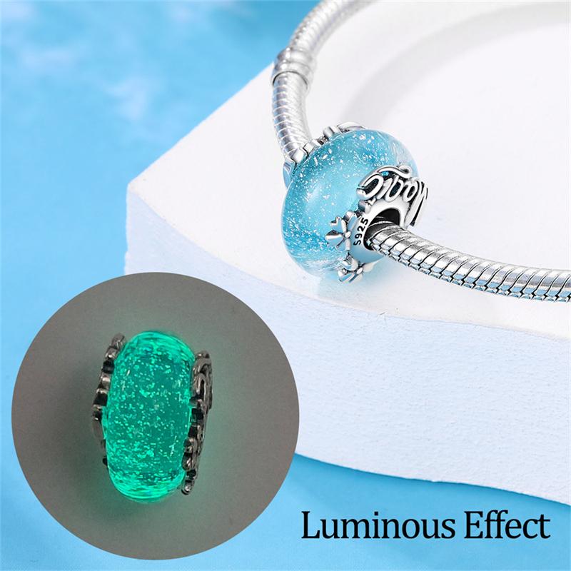 Classic Copper Colorful Butterfly Dolphin Luminous Glass Charms Beads Fit Original Bracelets Fine Diy Jewelry Gift