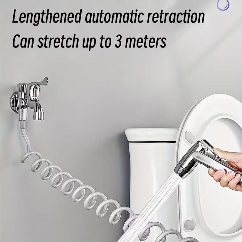 1.5M Spring Shower Hose Meters Water Plumbing Hose Plastic Bathroom Water Toilet Bidet Sprayer Telephone Line soft Hoses
