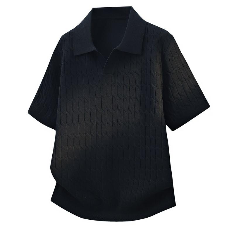 Short Sleeve Sweater Lapel Polo T-Shirt
