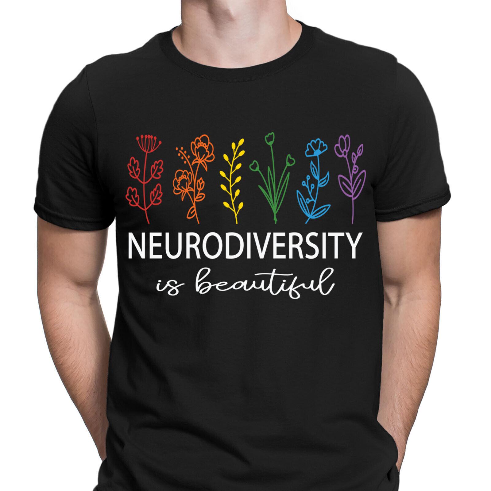 Neurodiversity Autism Awareness Pride Teachers Warrior Gift Mens T-Shirt Mens Womens Tees Tops NED L