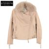 GRACE CONTINENTAL Beige Fox Fur Collar Drape Lam Jacket Jacket 38 beigeUsed