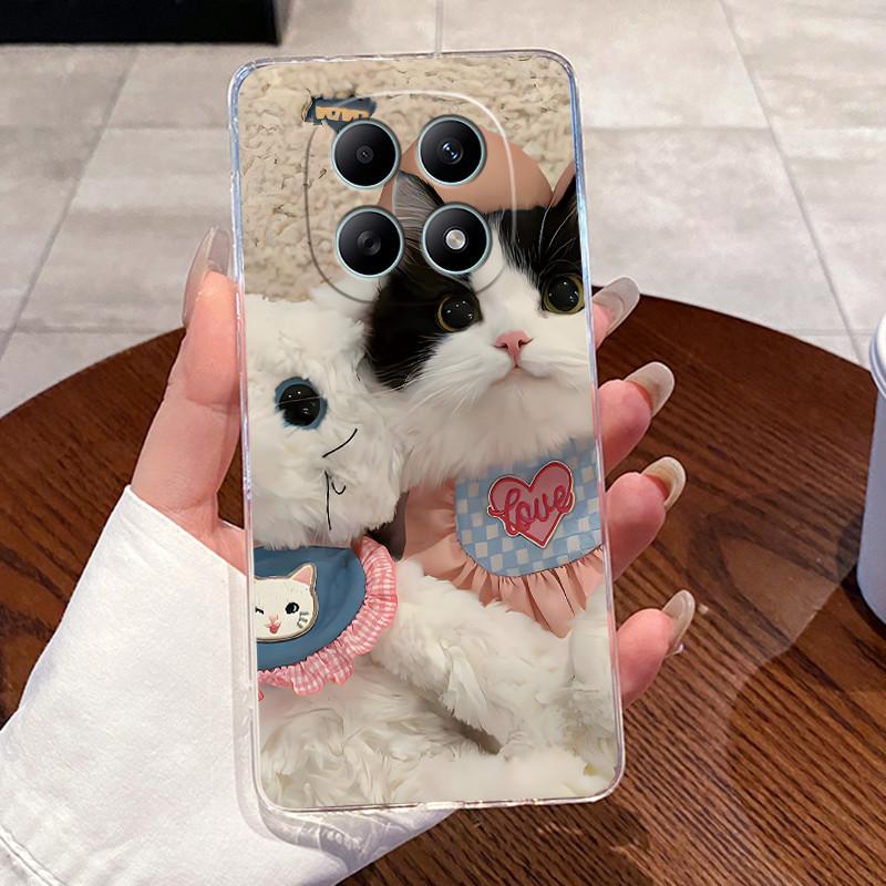 For Redmi Note 15 15Pro 5G Aesthetic Fashion Cute Cat Phone Case Transparent TPU Shell For Redmi Note 15 Pro Plus 5G Soft Cover