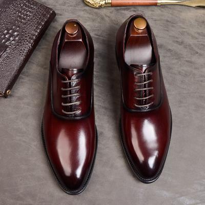 Heren Formele Schoenen Echt Leer Oxford Schoenen Voor Heren Italiaans 2025 Kledingschoenen Bruiloft Veters Leer Zakelijke Schoenen 869