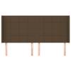 VidaXL Tête de lit avec oreilles Marron foncé 183x16x118-128 cm Tissu3119597