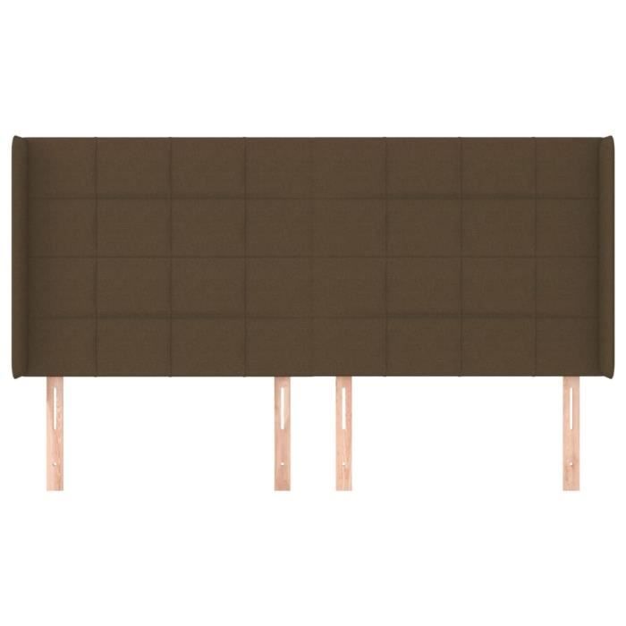 VidaXL Tête de lit avec oreilles Marron foncé 183x16x118-128 cm Tissu3119597