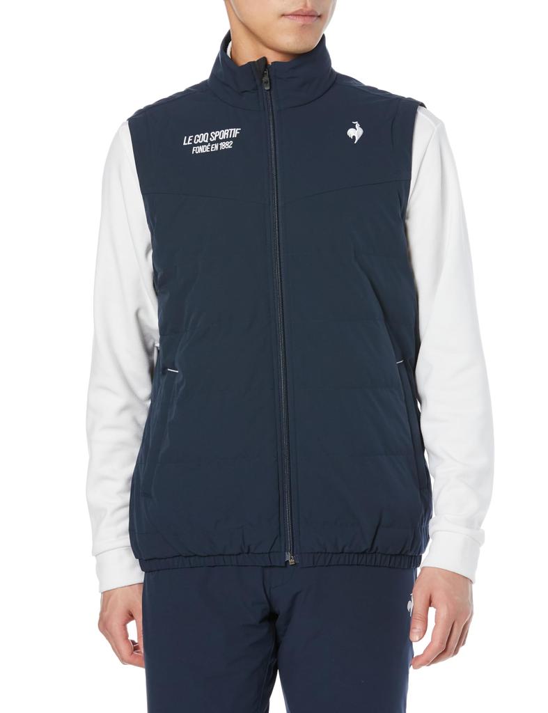 Le Coq Sportif Golf QGMWJK20AT Blouson and Navy Size LL Men's (Limited Edition), Water-Repellent, Stretch, Windproof, Padded, Blue,