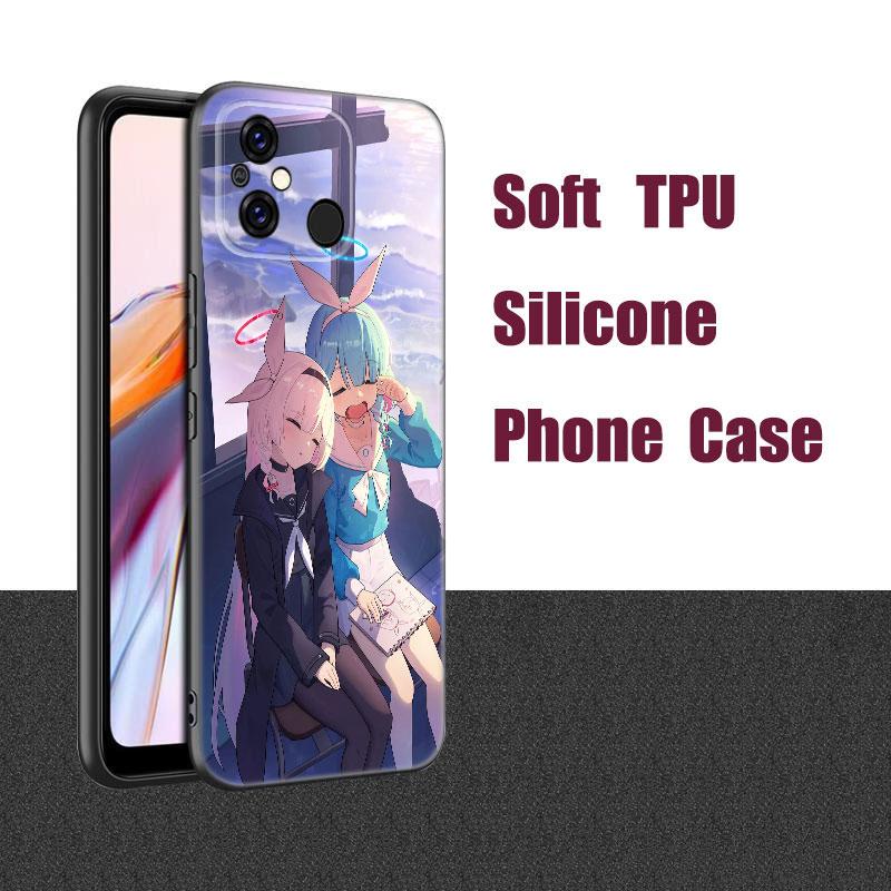 Blue Archive Game Black Silicone Phone Case For Xiaomi Redmi 7A 8A 9A 10A 11A 9C 10C 12C 13C 11 Prime A1 A2 + 12 4G Note 9T 12R